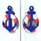 Handcrafted Acacia Wood Nautical Anchor Handles Set